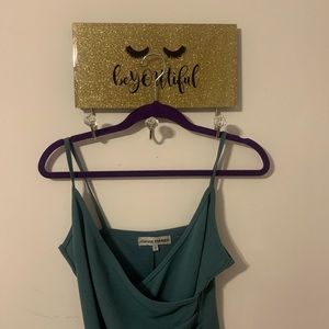 A blue dress cross cross top